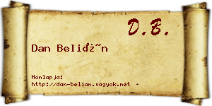 Dan Belián névjegykártya